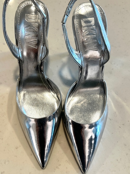 Dkny Shoes - DKNY Silver 4 Inch Heels Size 8.5M Trendy Cocktail Formal Party Wedding Guest